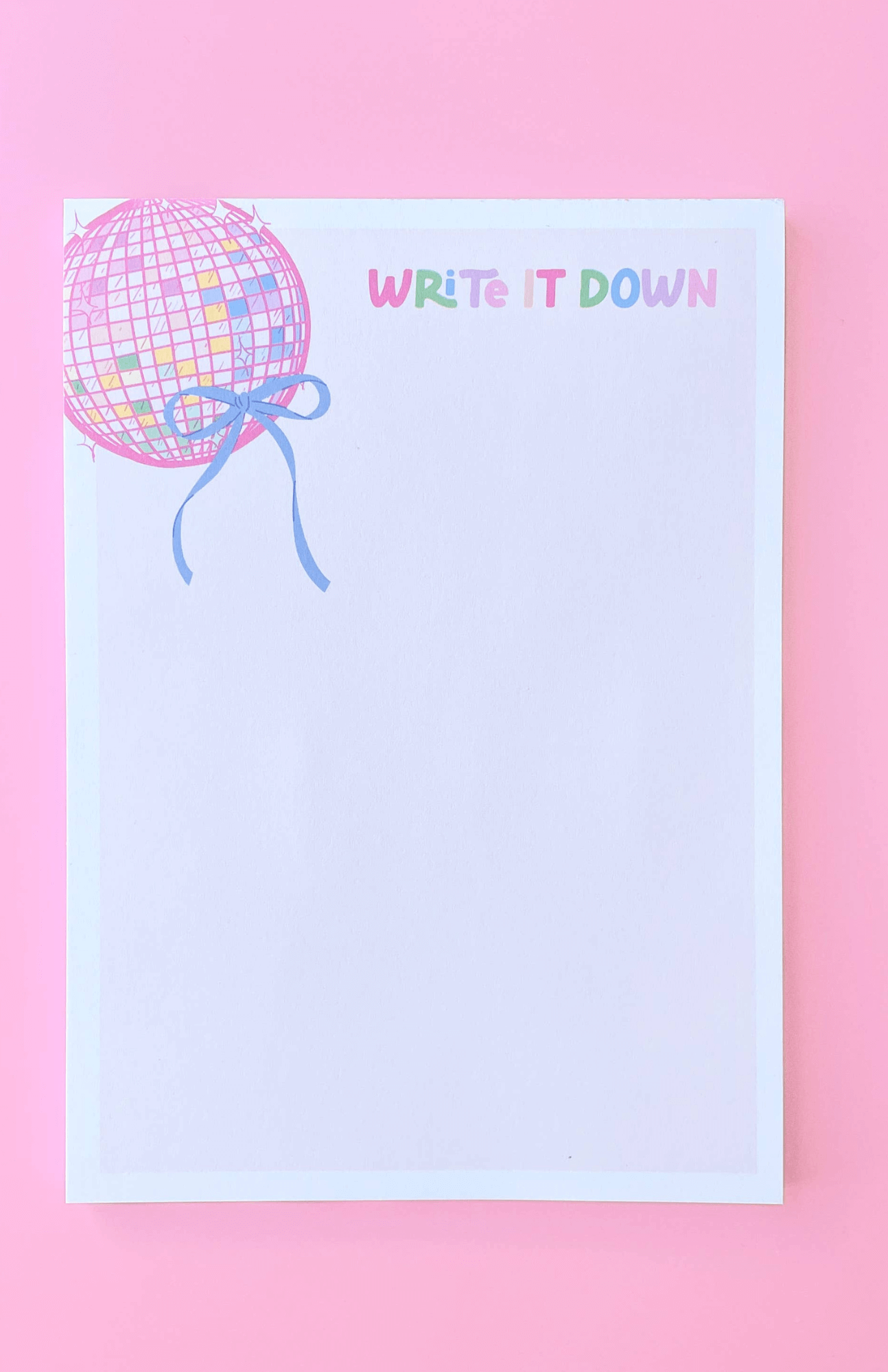 Write It Down Disco Ball Bow Notepad
