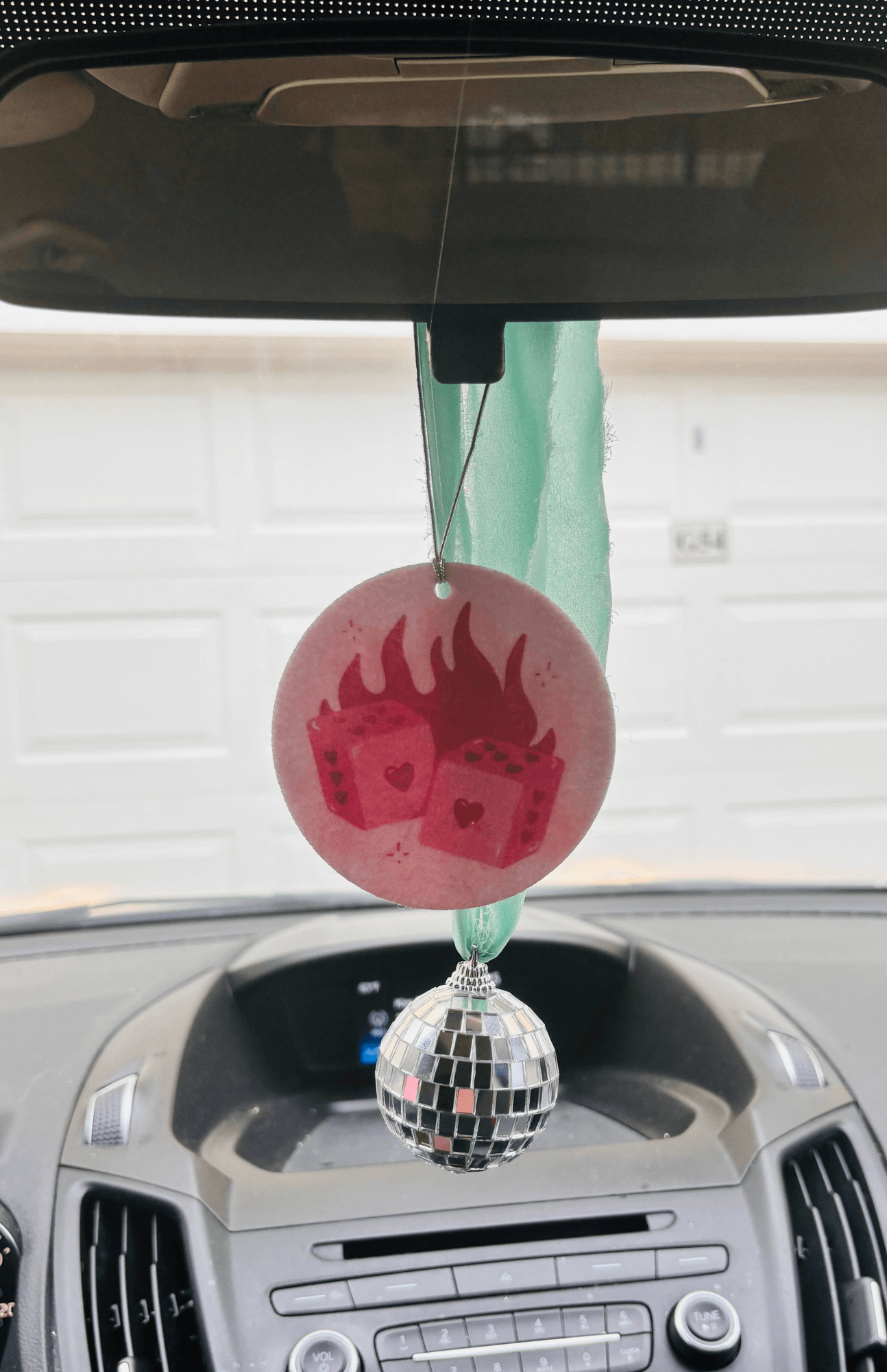 Chiffon Ribbon Disco Car Charm