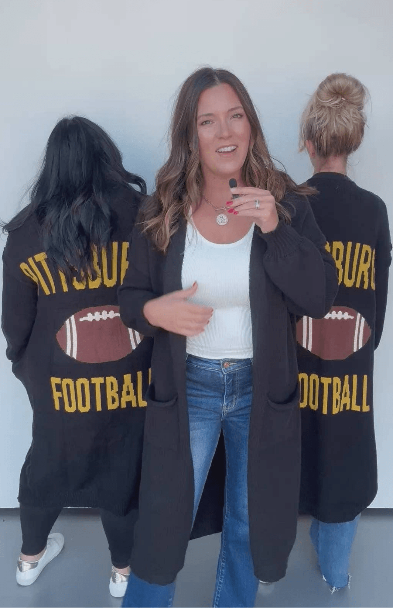 Pittsburgh Football Long Cardigan women's game day sweater
