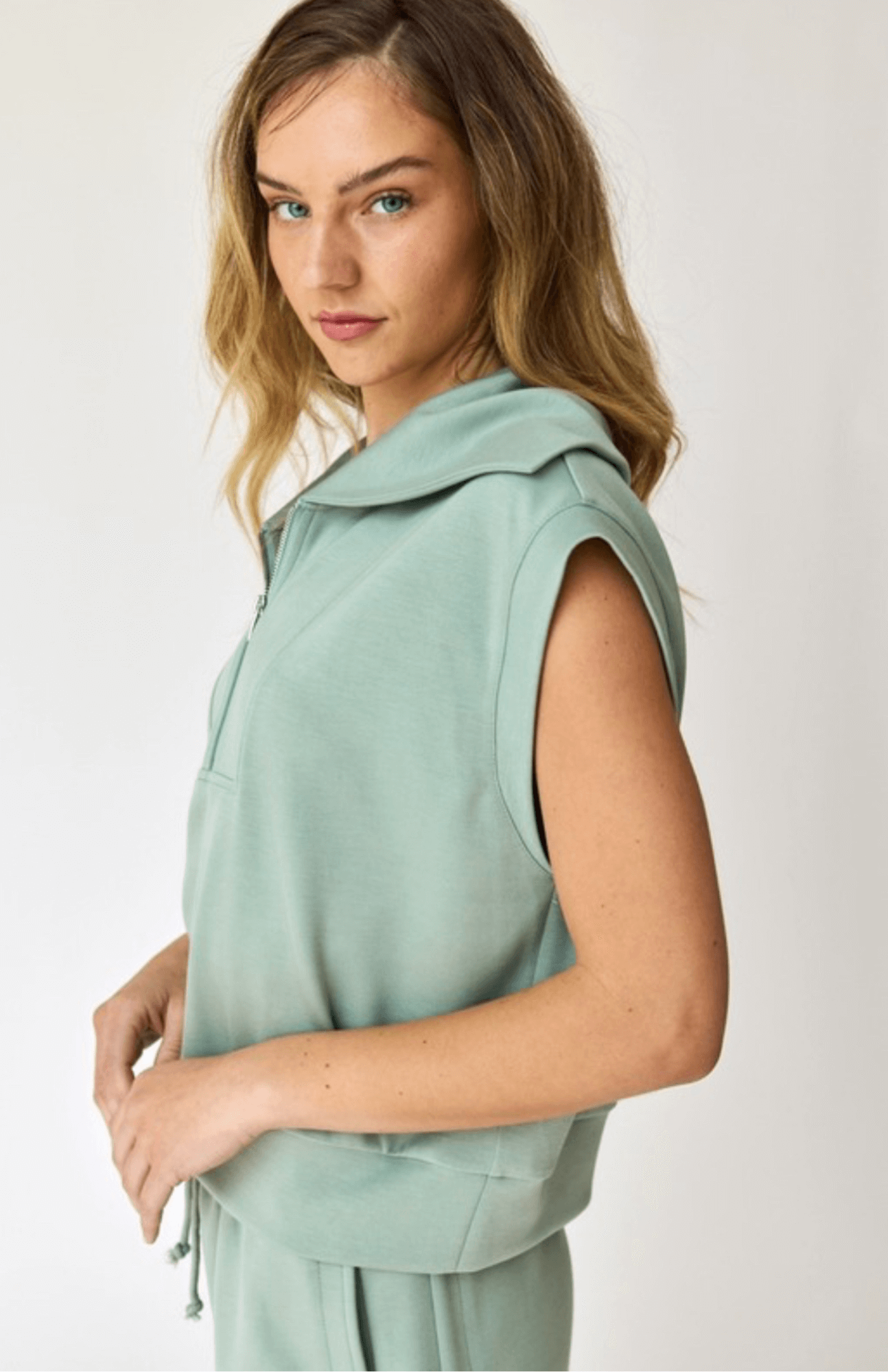 Blake Half Zip Cropped Sweatshirt