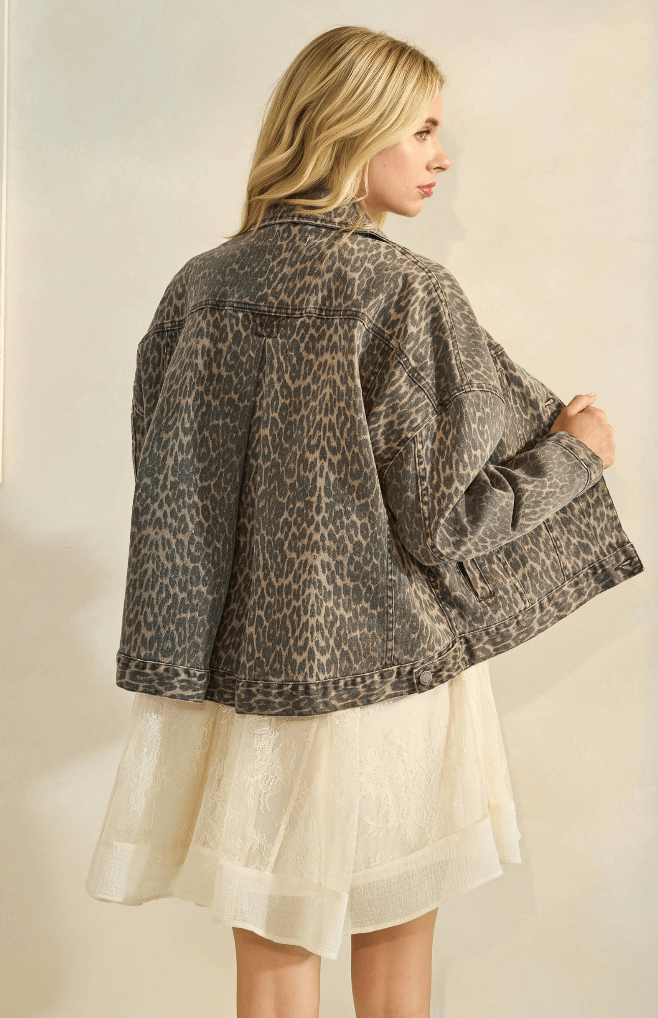 Shay Leopard Denim Jacket