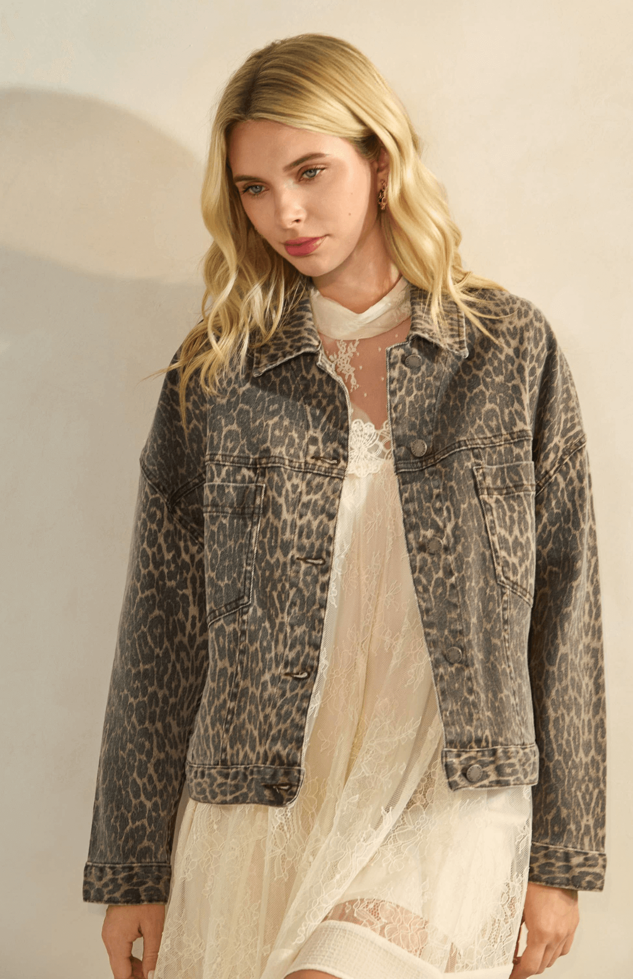 Shay Leopard Denim Jacket