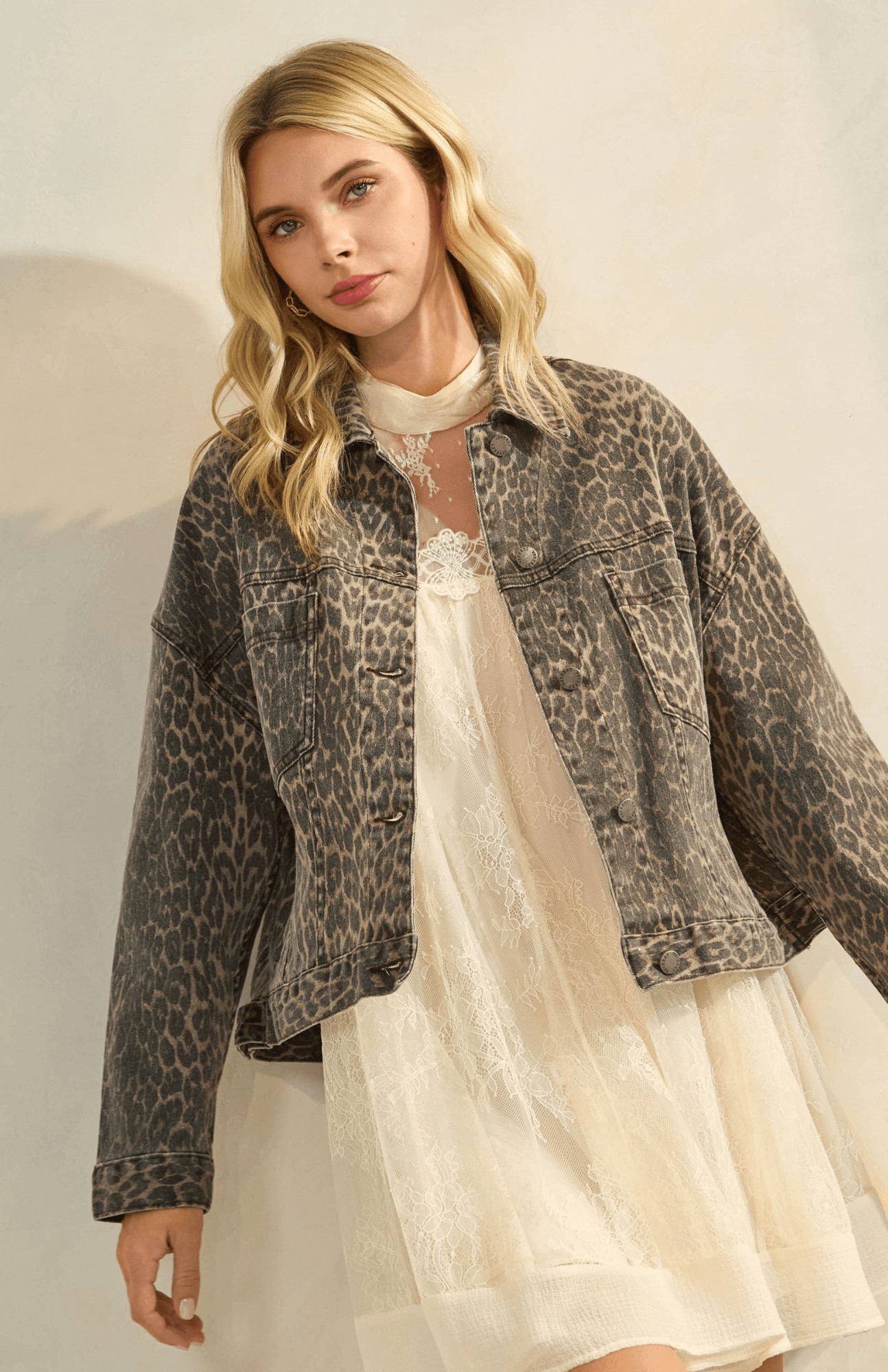 Shay Leopard Denim Jacket