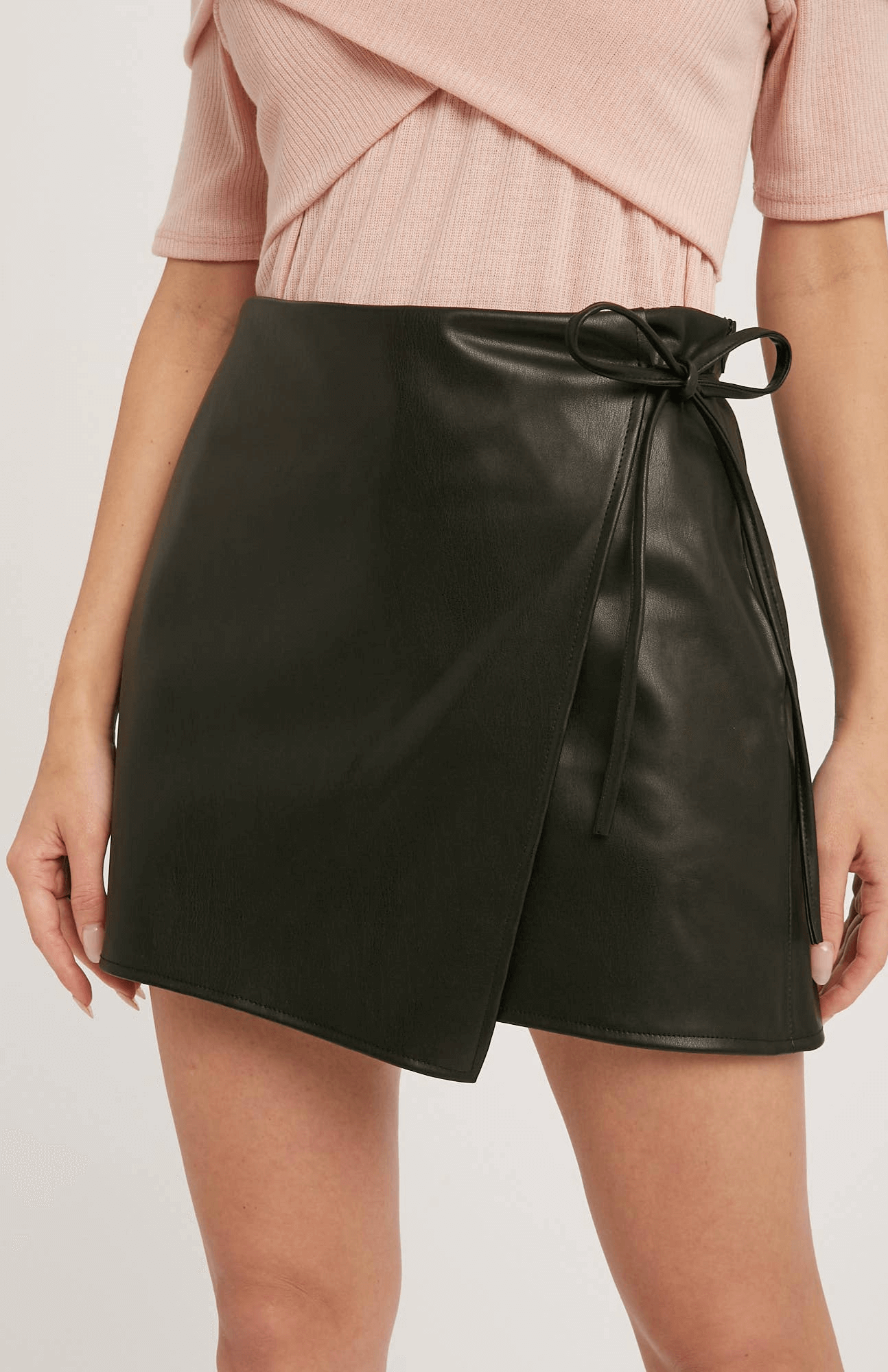 Heather Faux Leather Skort