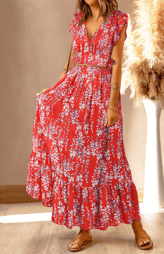 Jamie Floral Ruffled Crop Top