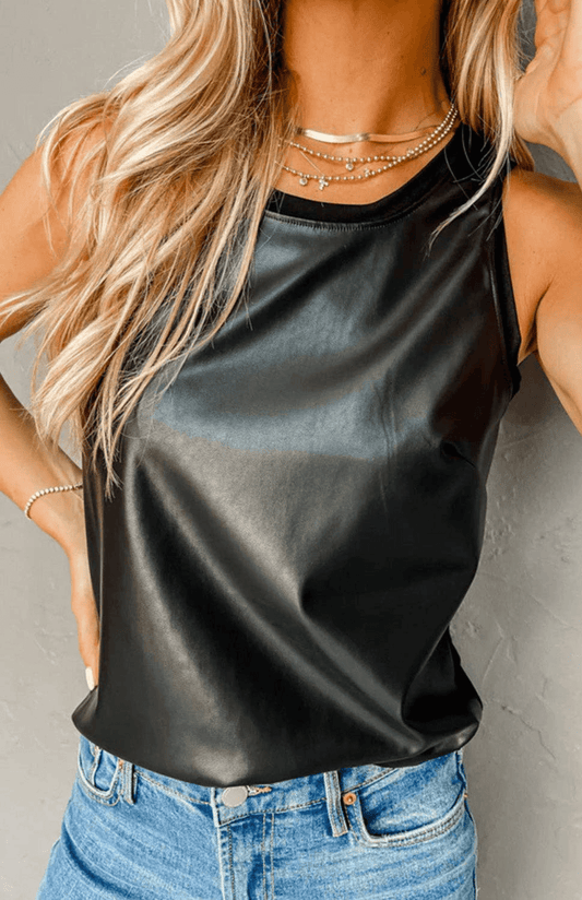 Betty Faux Leather Tank