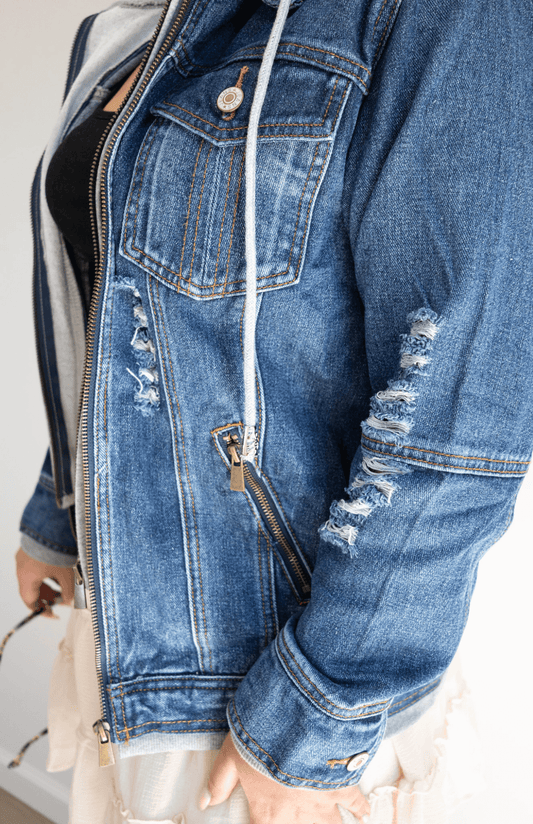 Midnight Denim Hooded Jacket