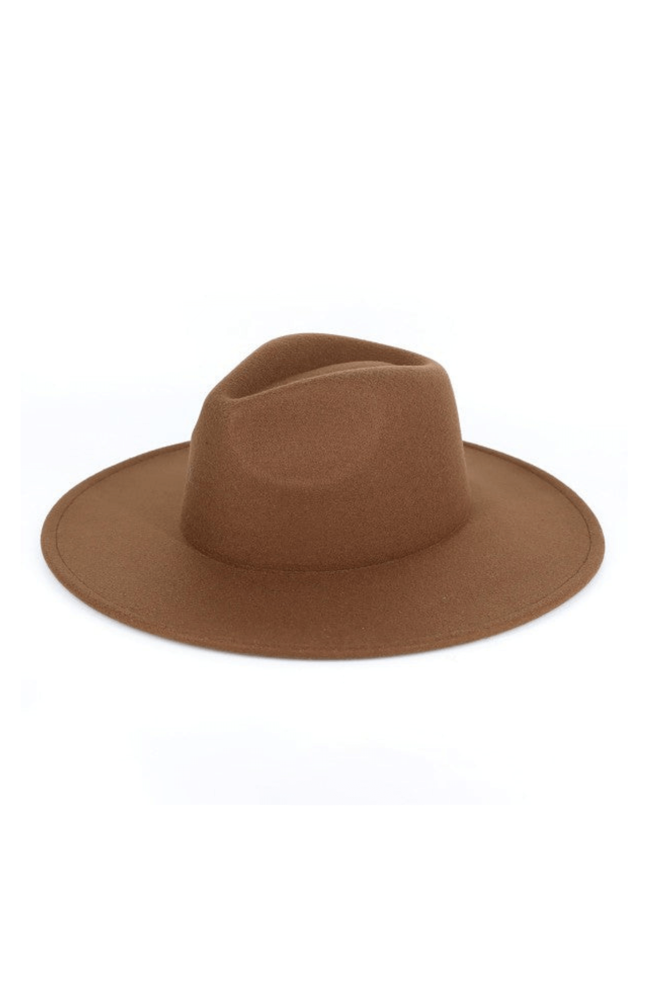 Finley Wide Brim Fedora Hat - Brown