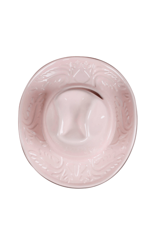 Pink Ceramic Cow Girl Hat Vase