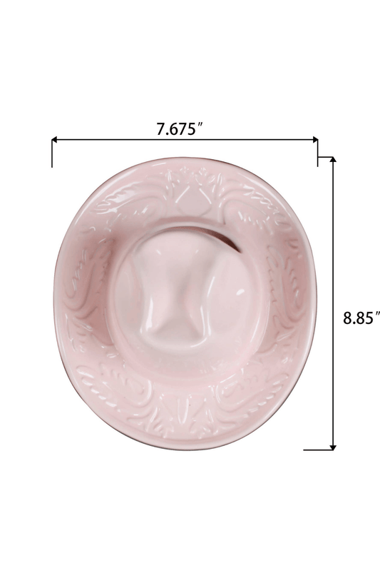 Pink Ceramic Cow Girl Hat Vase