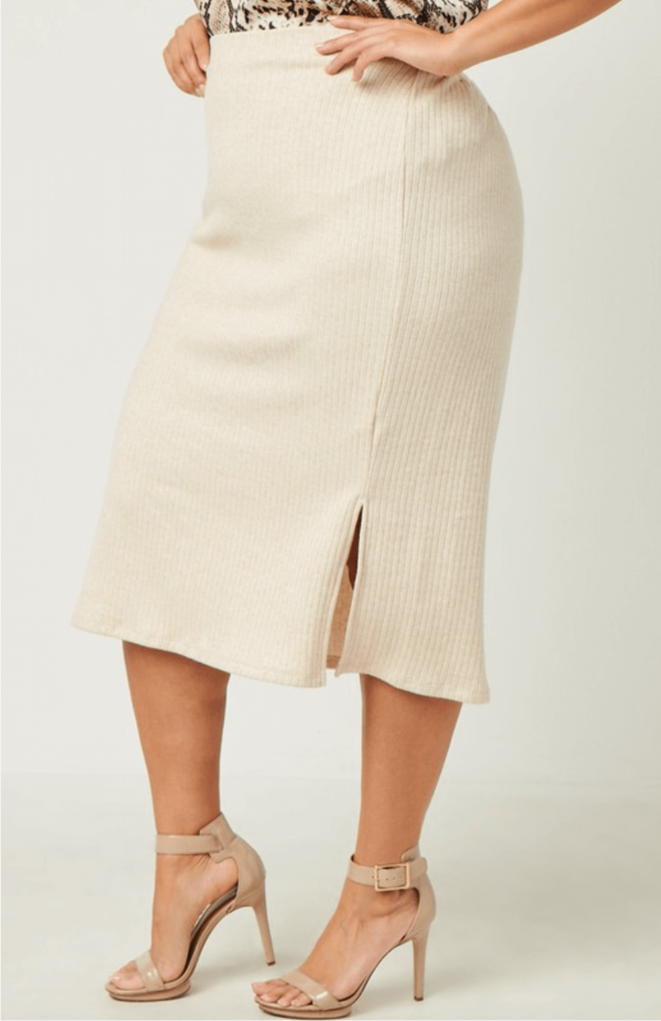 Cayla Ribbed Knit Pencil Skirt