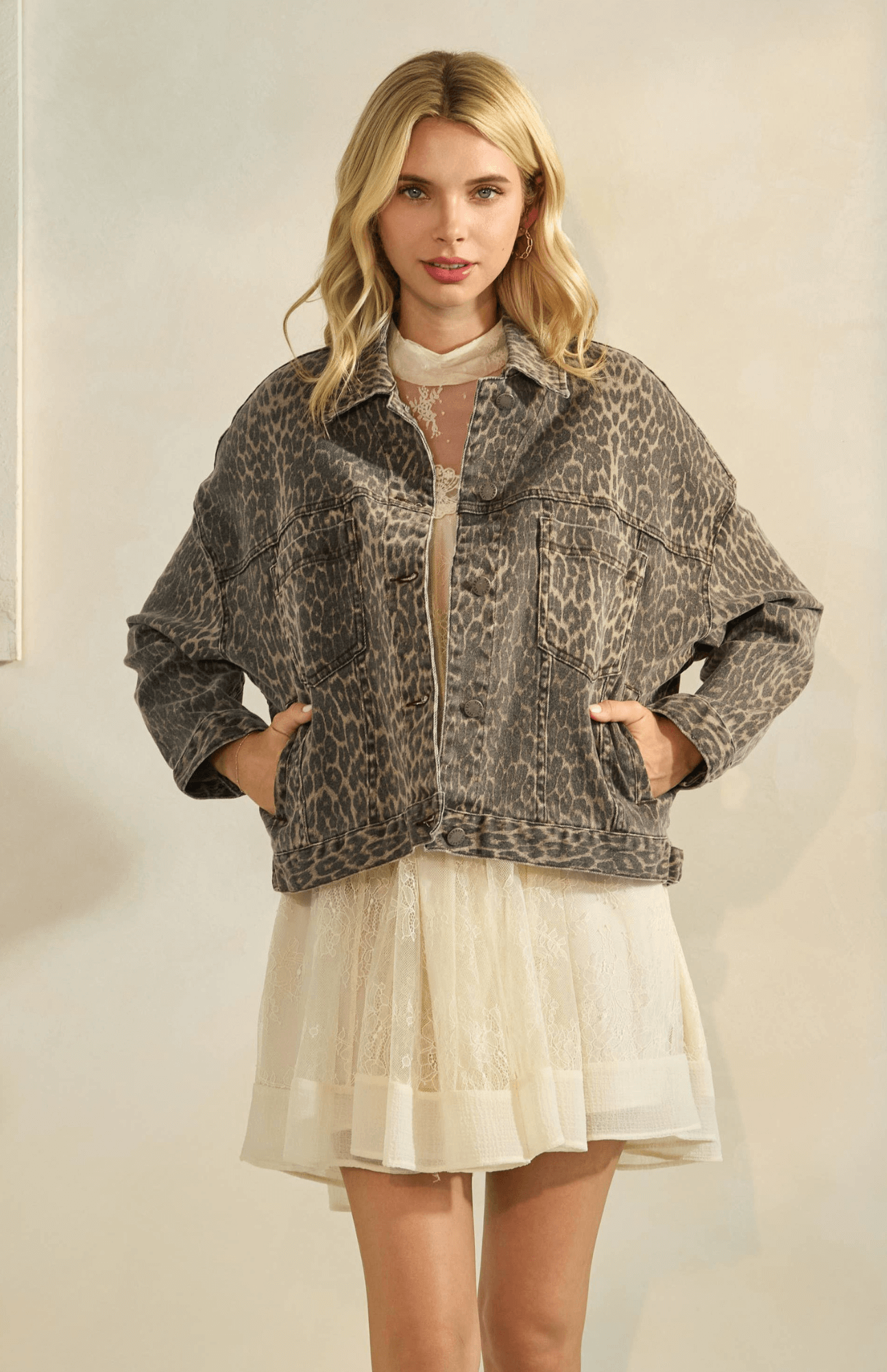 Shay Leopard Denim Jacket