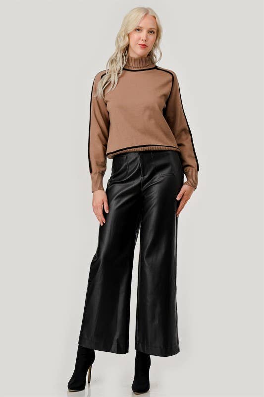 Joey Faux Leather Wide Leg Pant