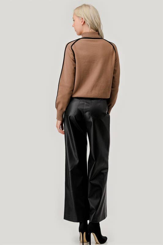 Joey Faux Leather Wide Leg Pant
