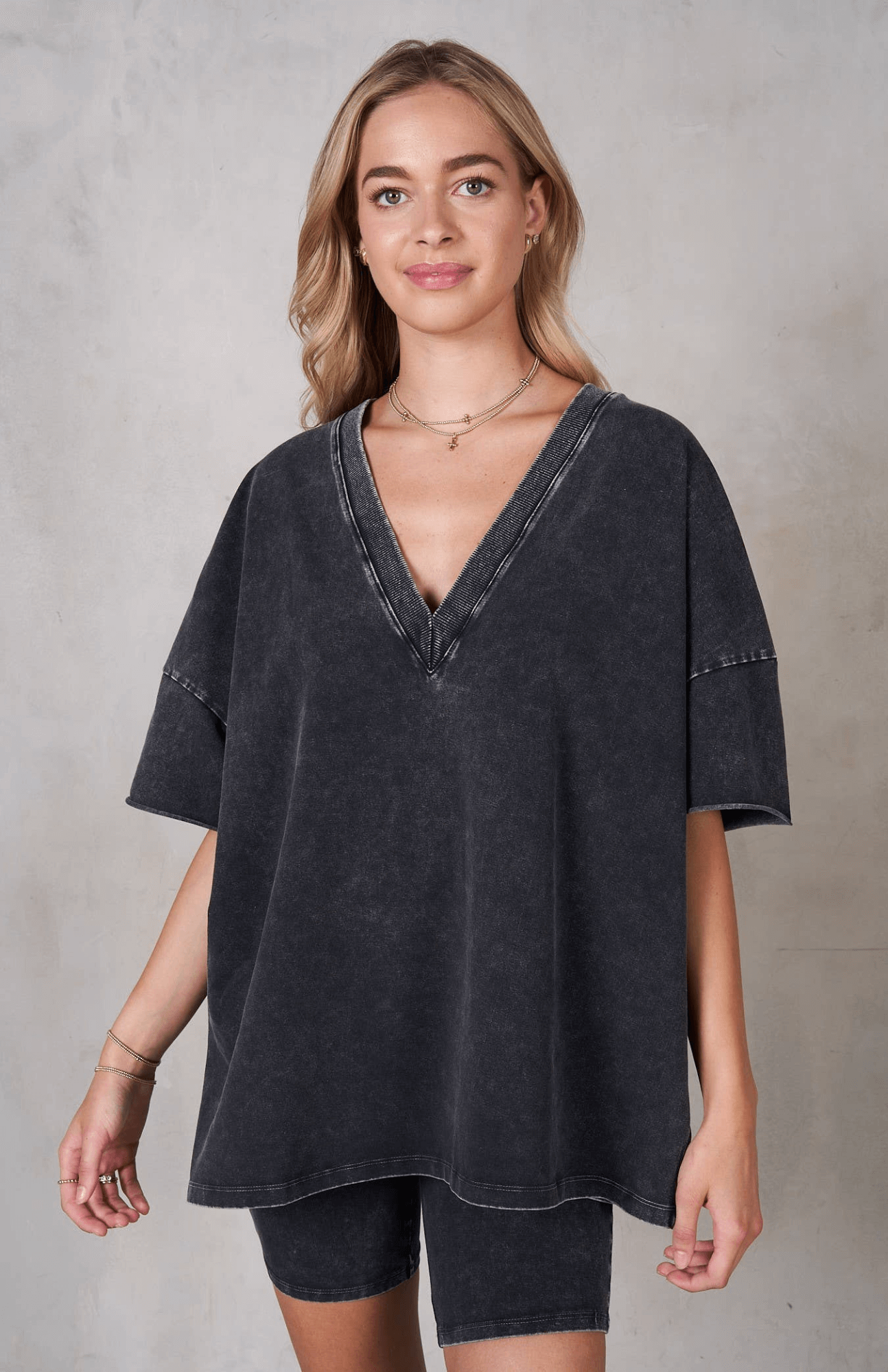 Sloane Mineral Wash Top - Charcoal