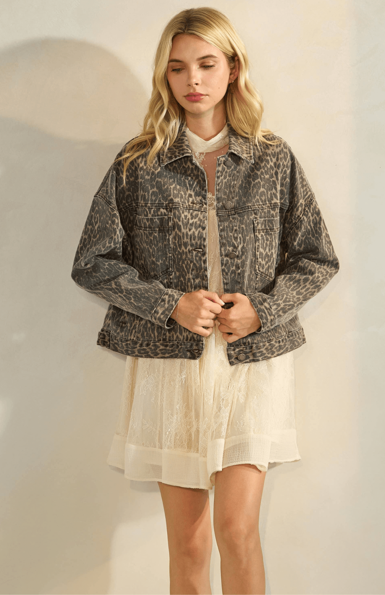 Shay Leopard Denim Jacket