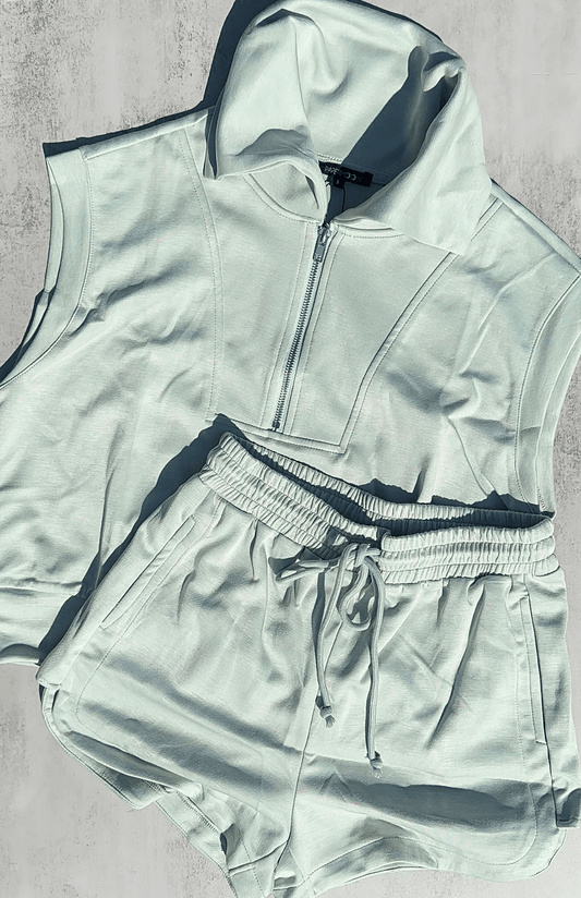 Blake Half Zip Cropped Sweatshirt