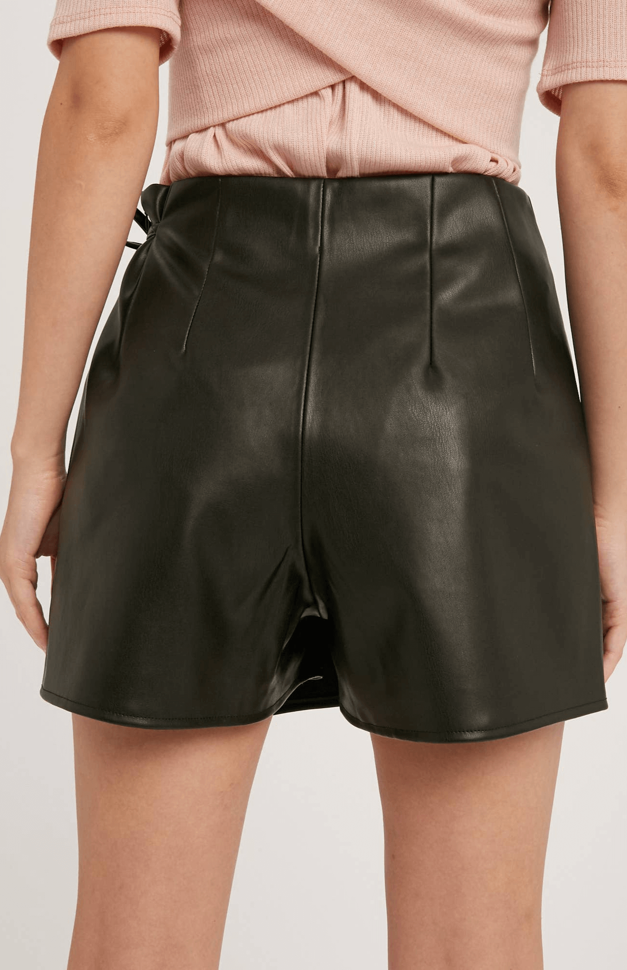 Heather Faux Leather Skort