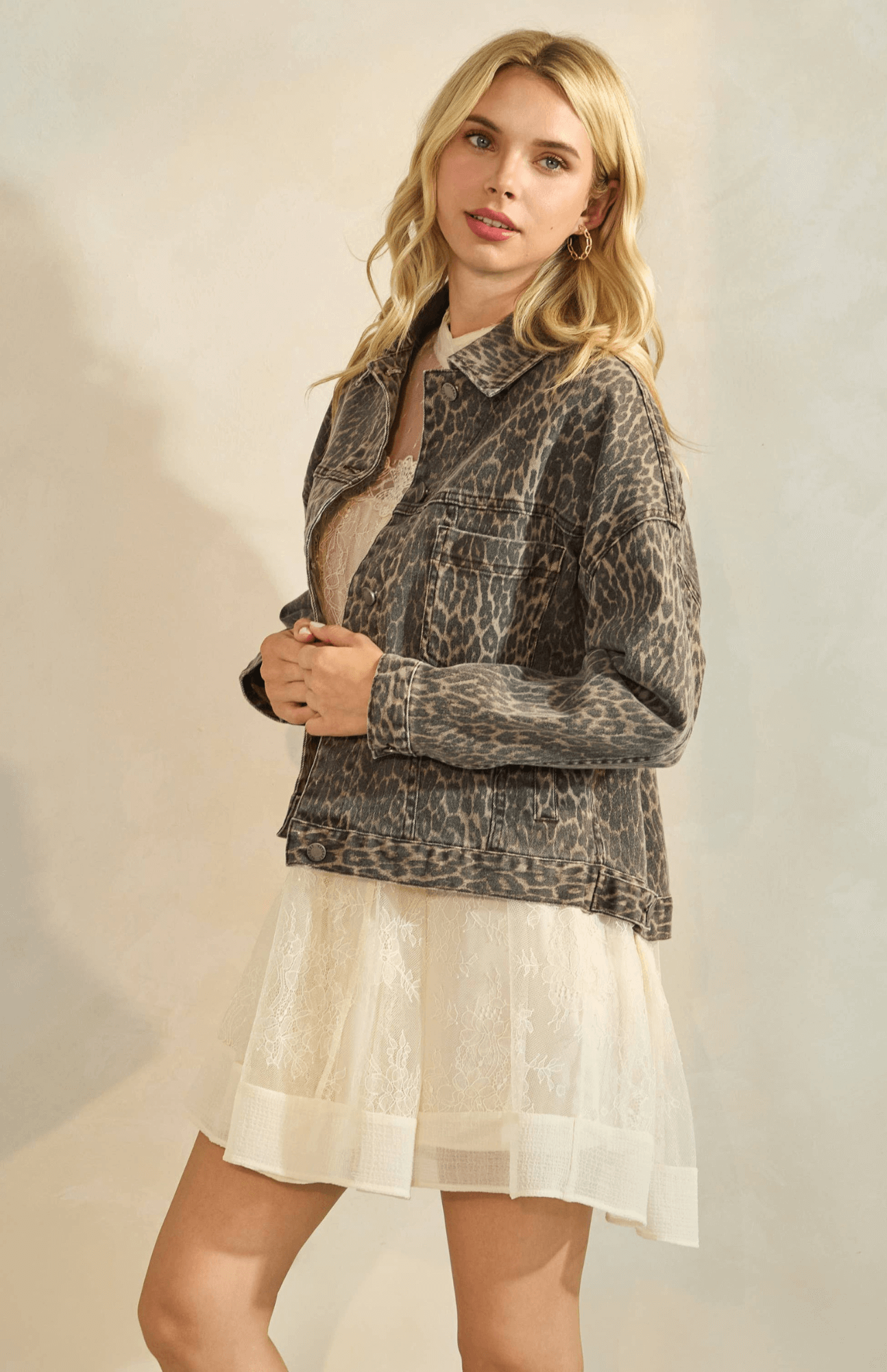 Shay Leopard Denim Jacket