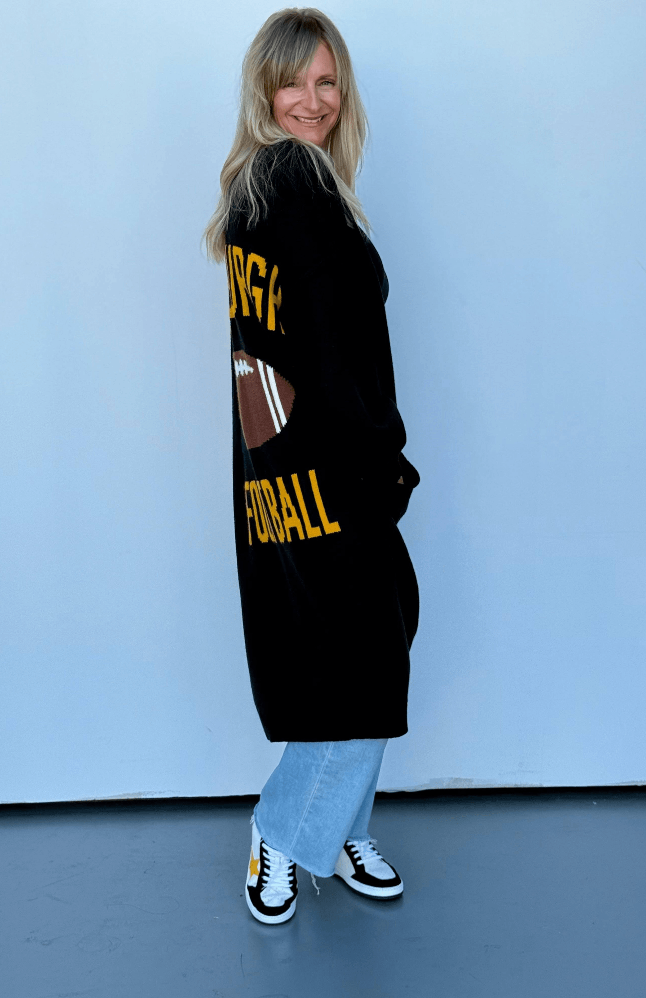 Pittsburgh Football Long Cardigan women's game day sweater