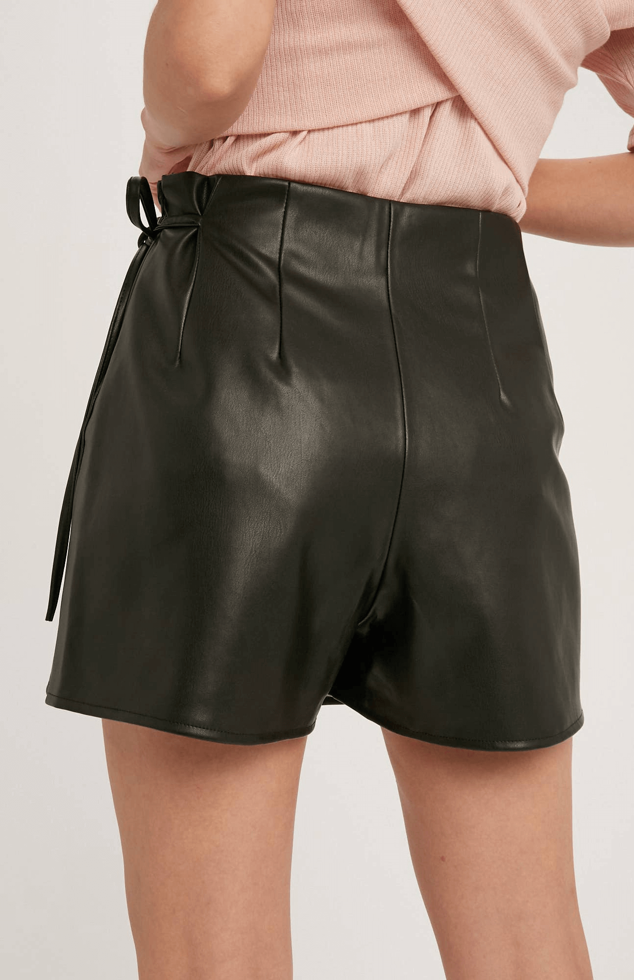 Heather Faux Leather Skort