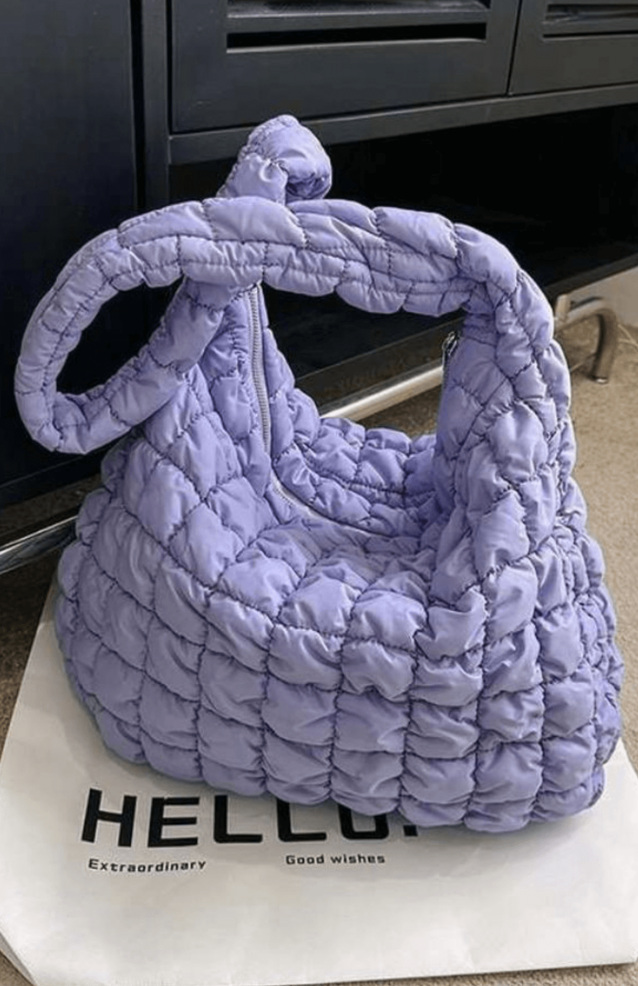 Willow Puffer Tote Bag - Purple