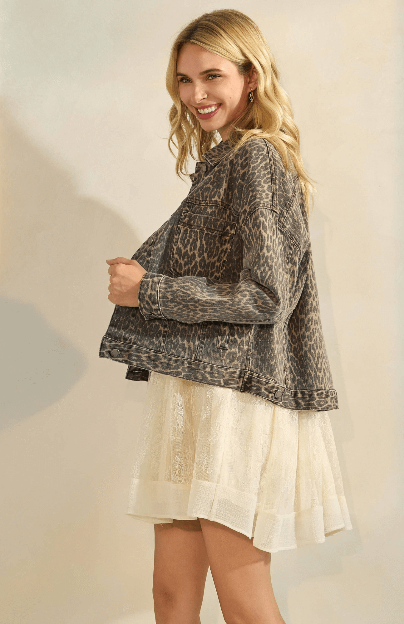 Shay Leopard Denim Jacket