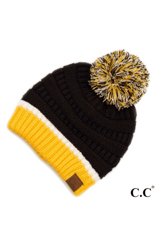 Women's Game Day knit pom beanie for football season