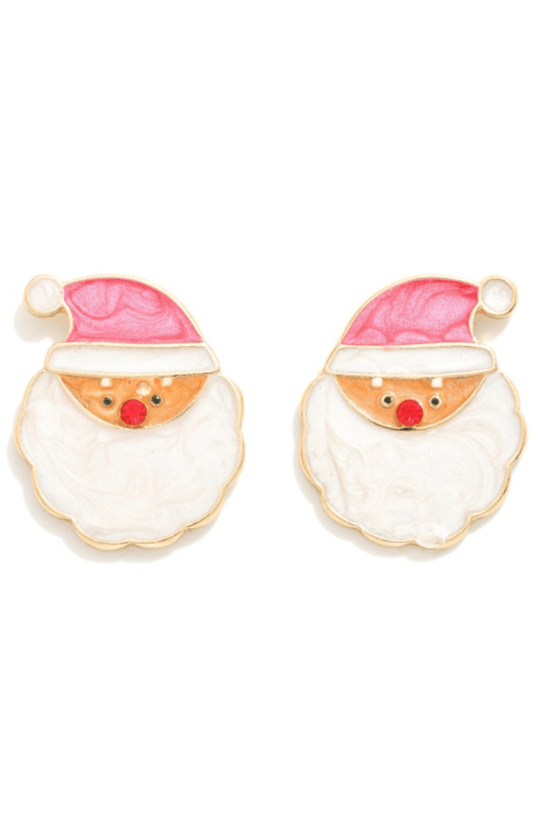 Pink Santa Studs