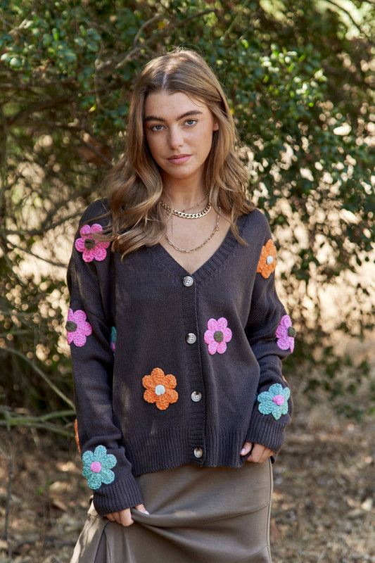 Kaylene Flower Cardigan